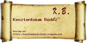 Kesztenbaum Bedő névjegykártya